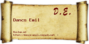 Dancs Emil névjegykártya